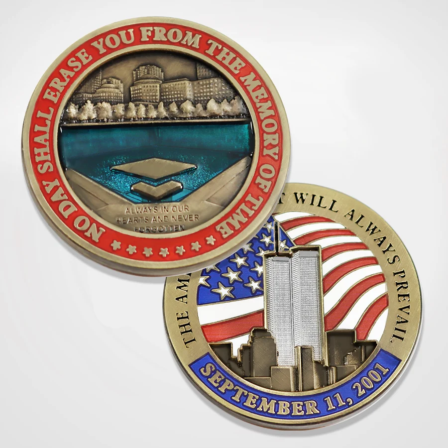 September 11 Memorial Challenge Coin – No Day Shall Erase You From the Memory of Time