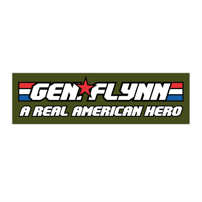General Flynn: A Real American Hero Bumper Sticker (Military Green)