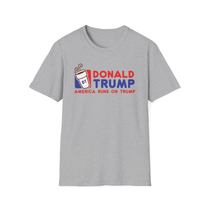 DT America Runs on Trump (Red, White and Blue) T-Shirt