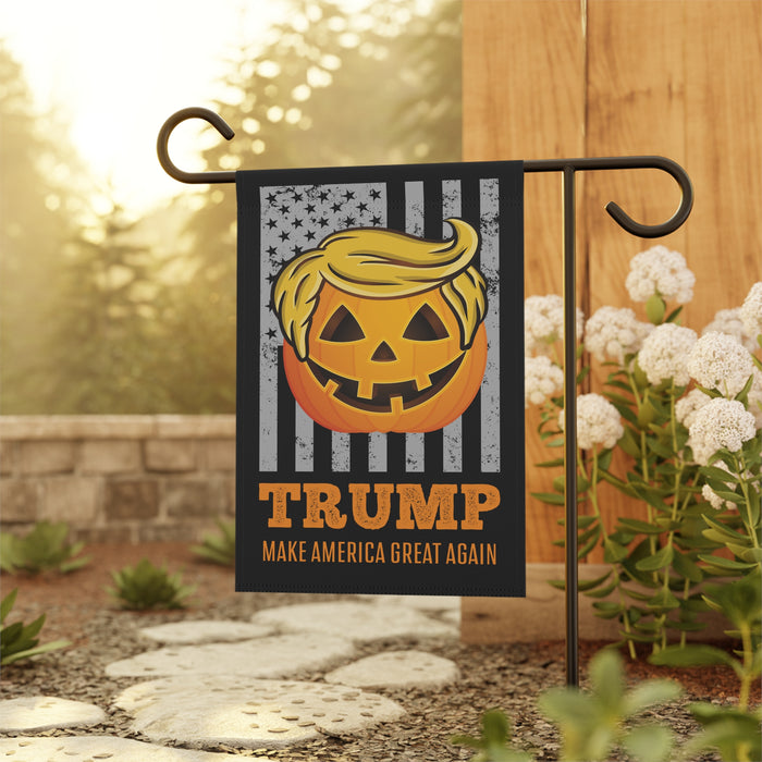 Trump Pumpkin MAGA Garden Flag