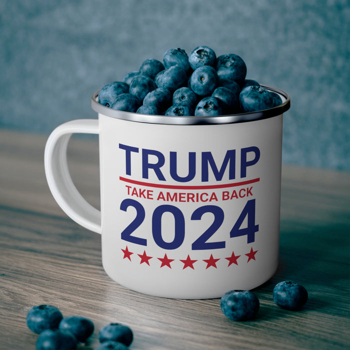 Trump 2024 "Take America Back" Enamel Camping Mug