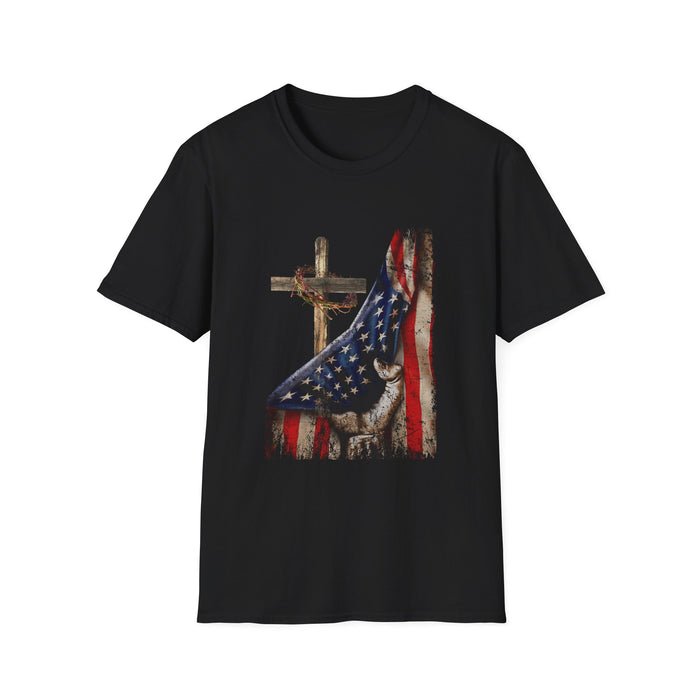 American Flag Reveal Cross Unisex T-Shirt