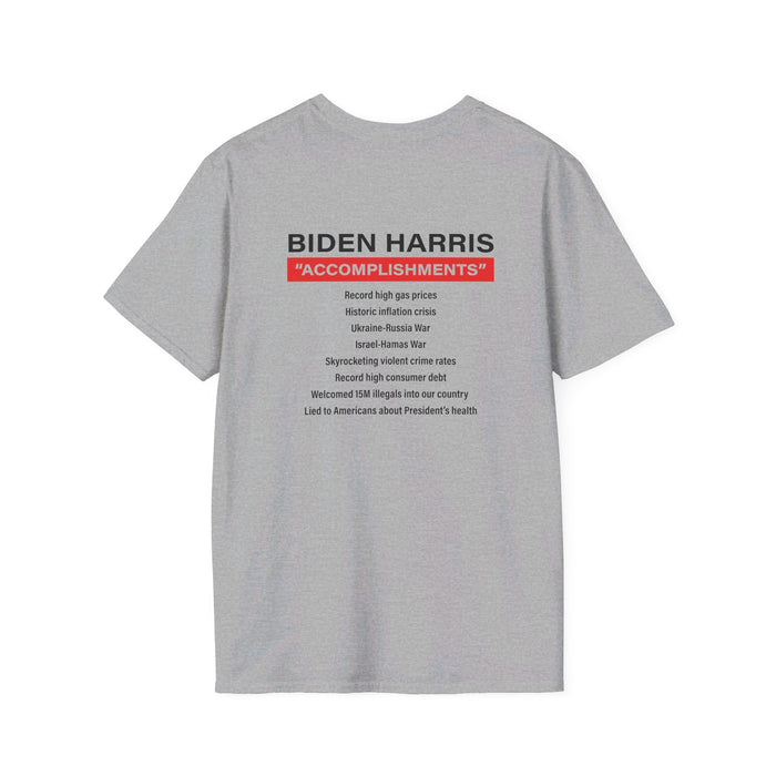 Biden Harris "Accomplishments" T-Shirt (Front & Back Design)