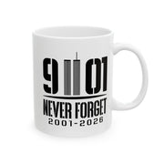 1991 Never Forget Ceramic Mug — 250th Anniversary Memorial 2001-2026