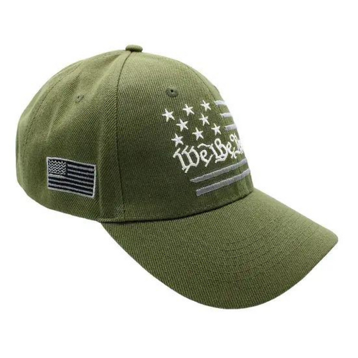 We the People (Stars & Stripes) Embroidered Hat (Olive)