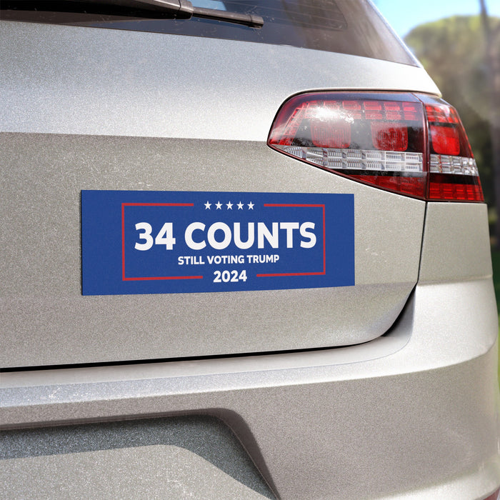 34 Counts Still Voting for Trump 2024 Car Magnet