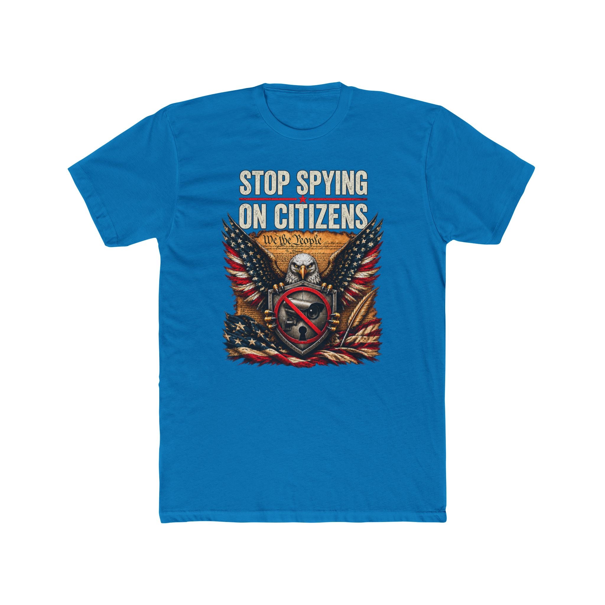 Stop Spying on Citizens T-Shirt – Patriotic American Eagle