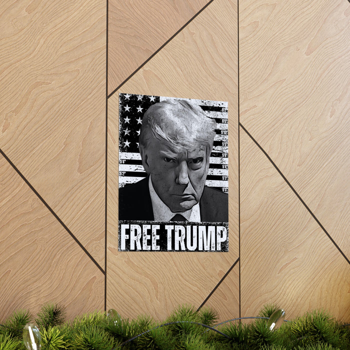 Exclusive "Free Trump" MAGA Premium Vertical Matte Poster (2 Sizes)