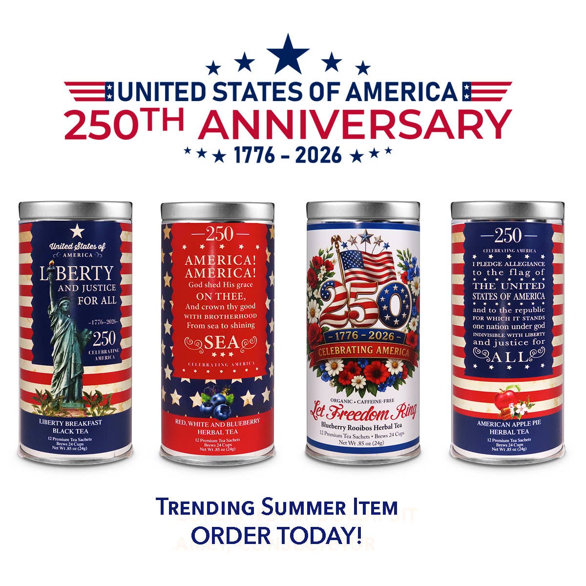 America 250 Red, White & Blue Herbal Tea | 12 Sachets