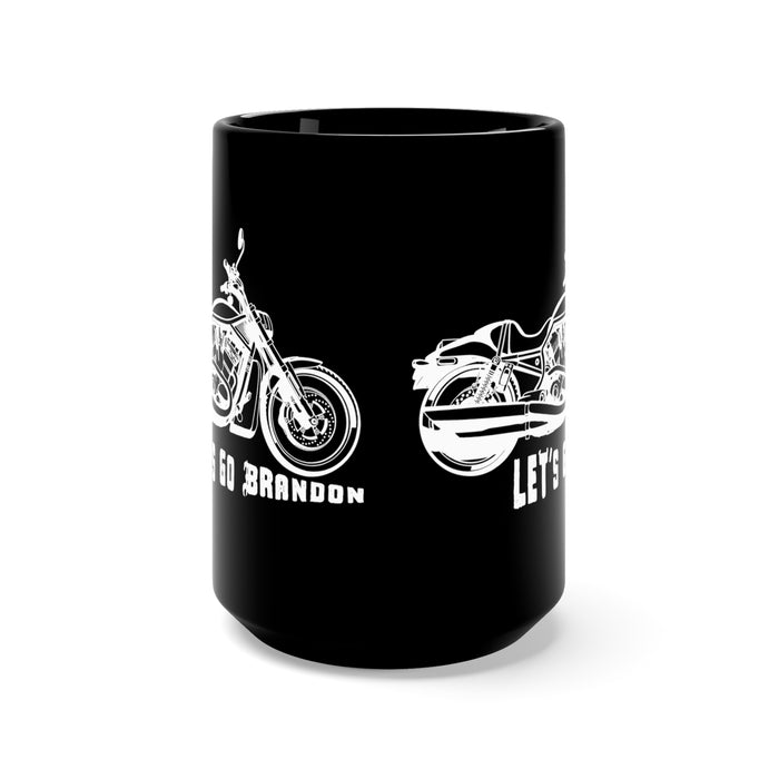 Let's Go Brandon, Motorcycle (LGB1W) Black Mug 15oz