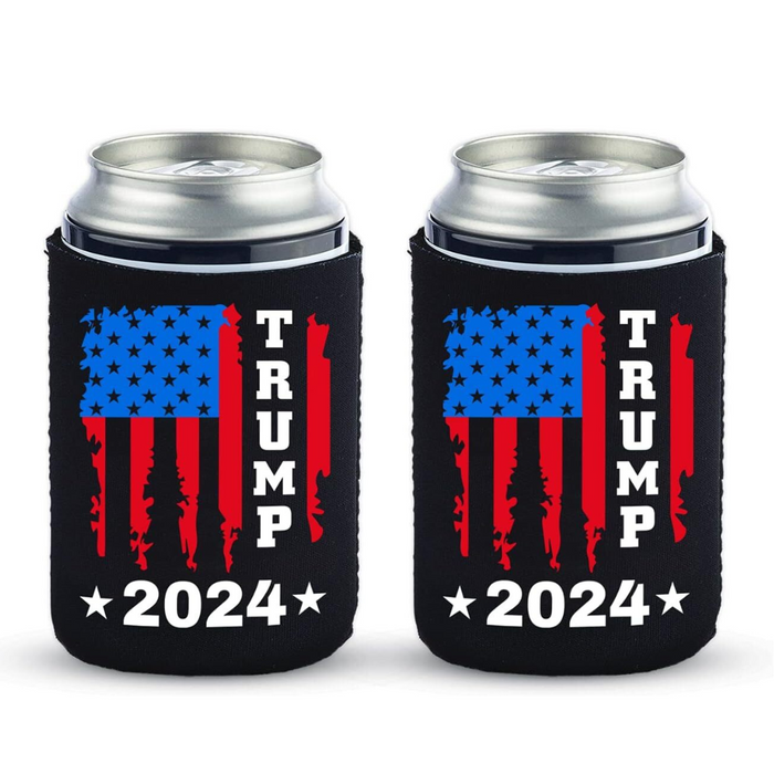 Trump 2024 American Flag Can Cooler (Colored Flag)