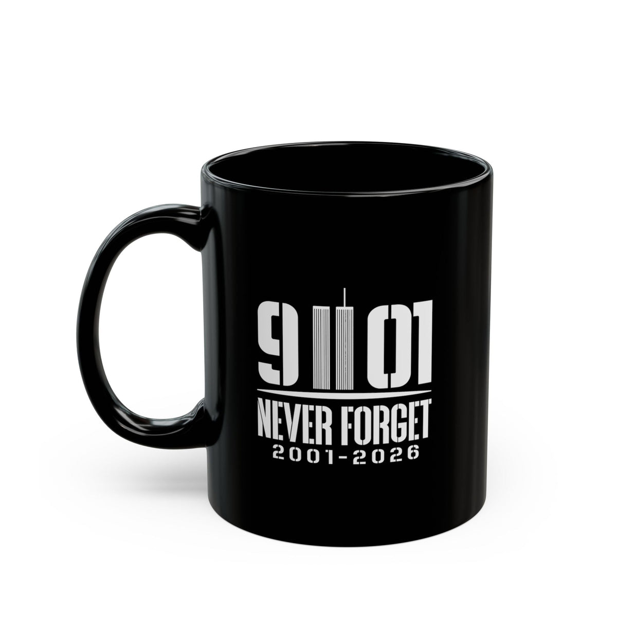 9/11 Never Forget Memorial Mug (Black, 11oz & 15oz) | 25th Anniversary Memorial - PatriotDepot.com