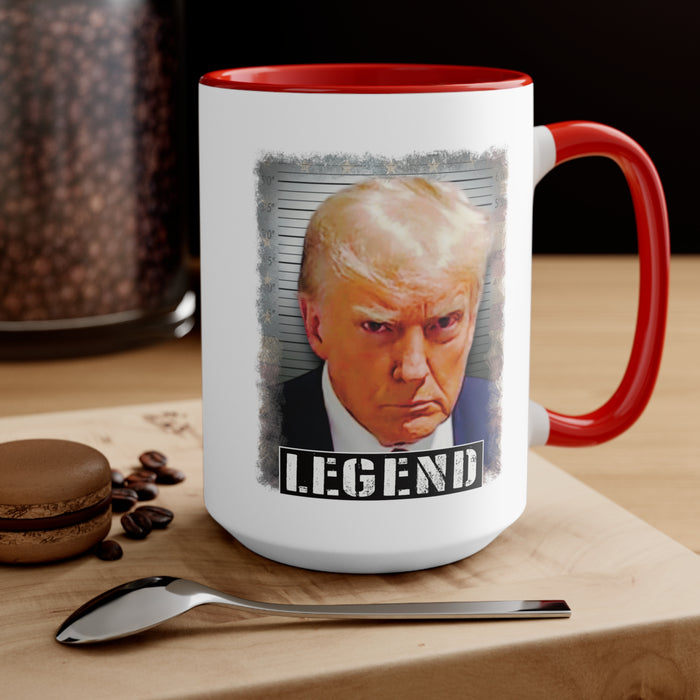 Donald Trump Mugshot Legend Mug (2 Sizes, 3 Colors)