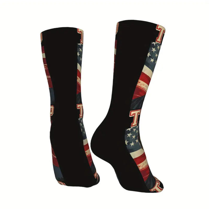 Trump American Flag Knit Socks