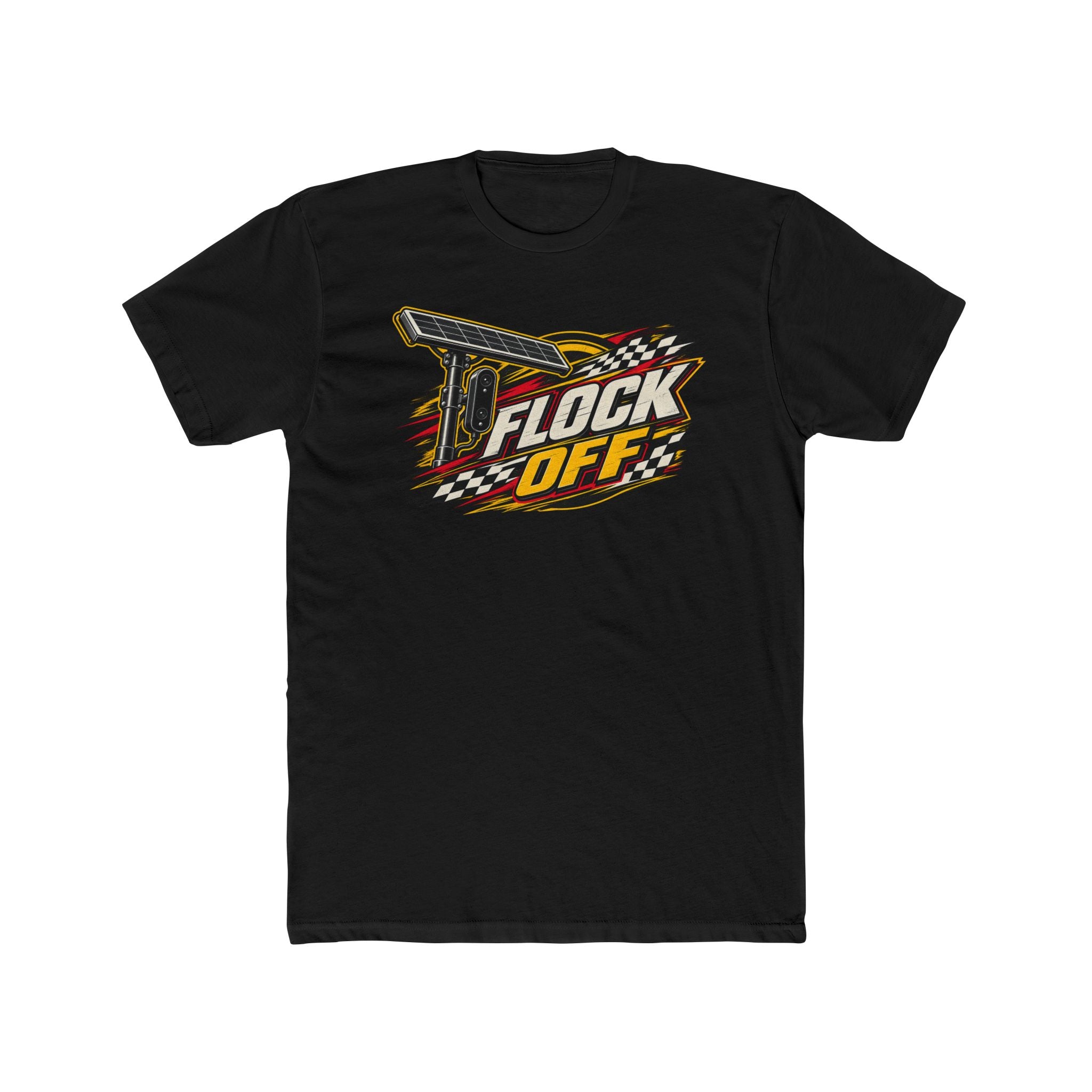 Flock Off Surveillance Camera T-Shirt – Privacy Is Freedom Edition