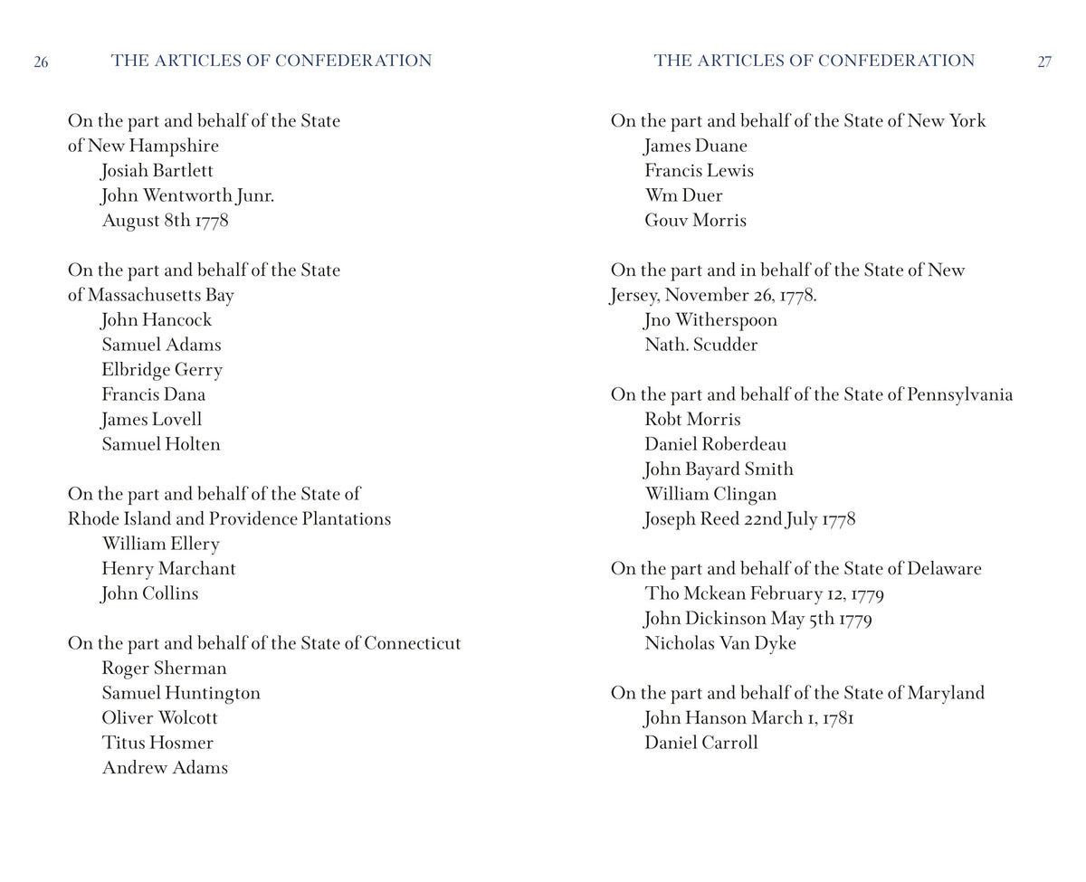 The Articles of Confederation Pocket Hardcover Book