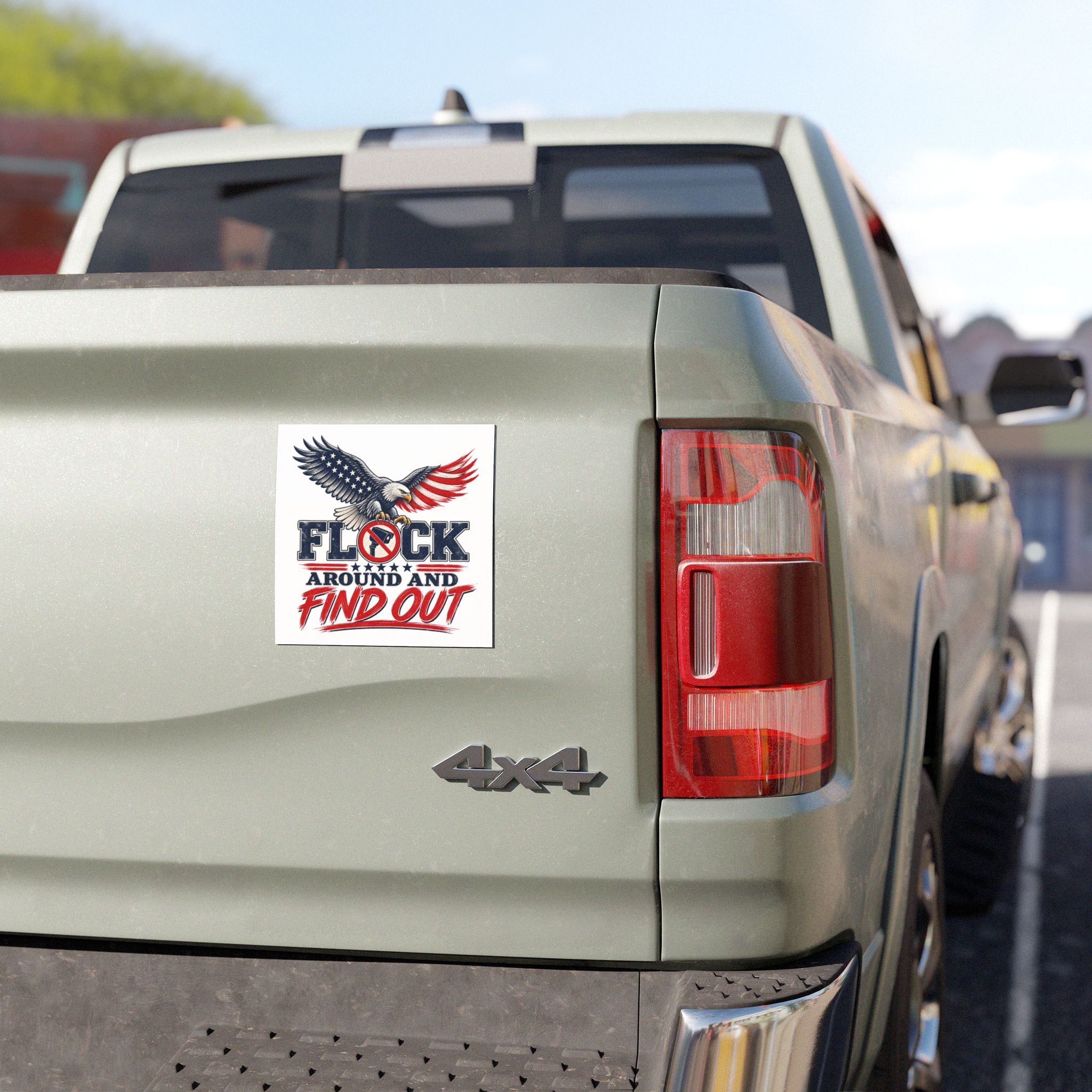 Patriot Eagle "Flock Around and Find Out" Car Magnet | 5"x5" | Made in the USA
