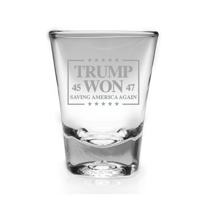 Trump Won 45-47: Saving America Again Shot Glass