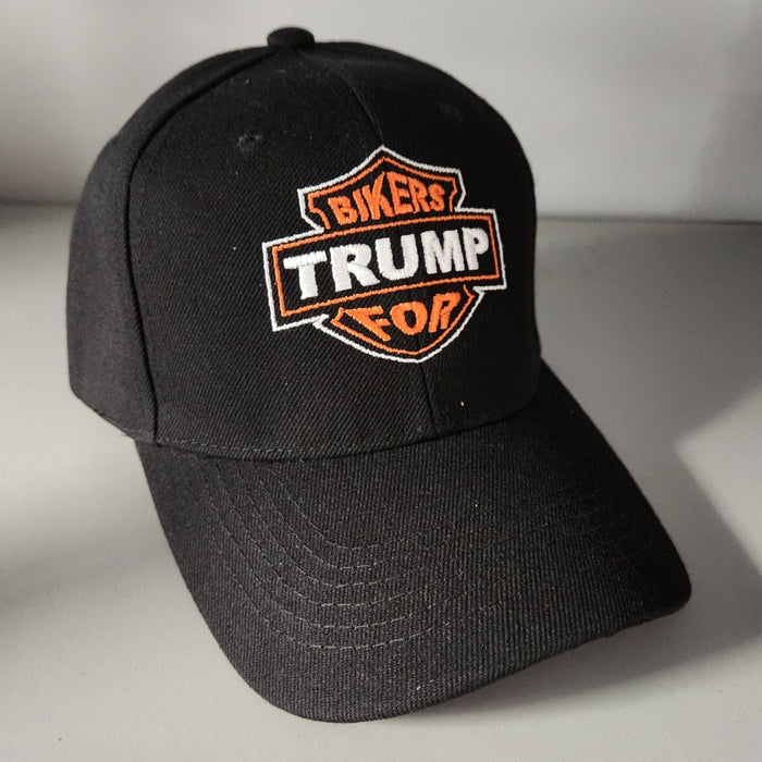 Bikers for Trump Custom Embroidered Hat (Black-Orange)