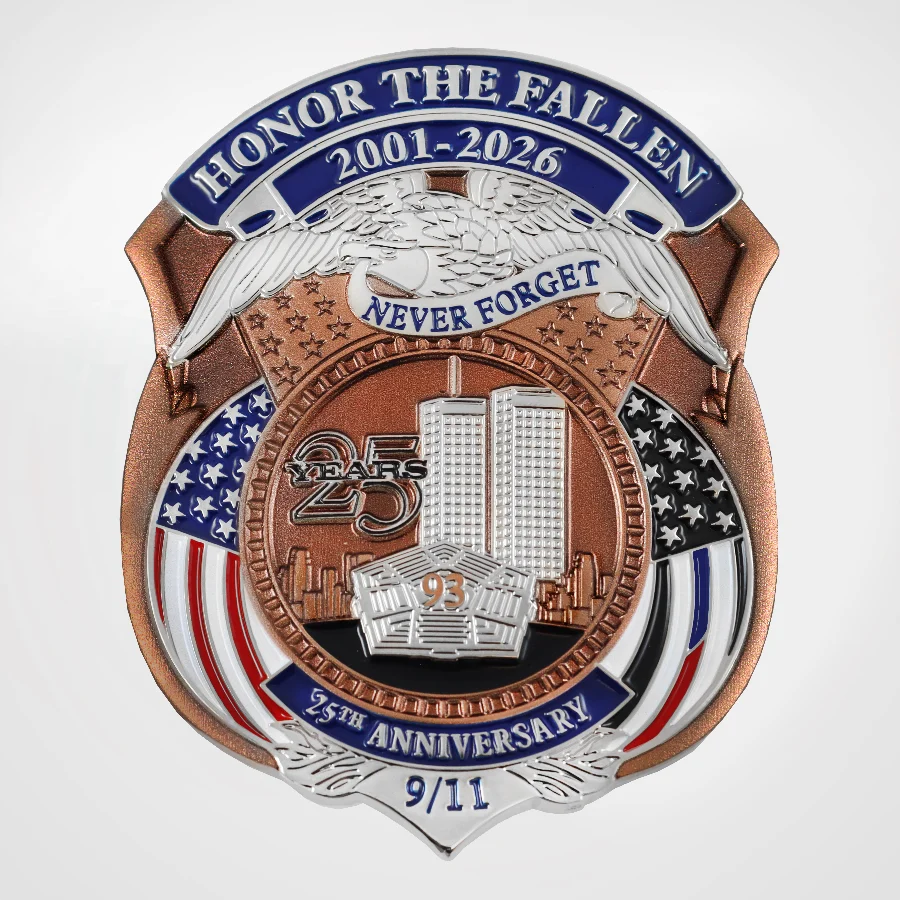 September 11 25th Anniversary Honor the Fallen Commemorative Badge & Challenge Coin Collection | 2001–2026