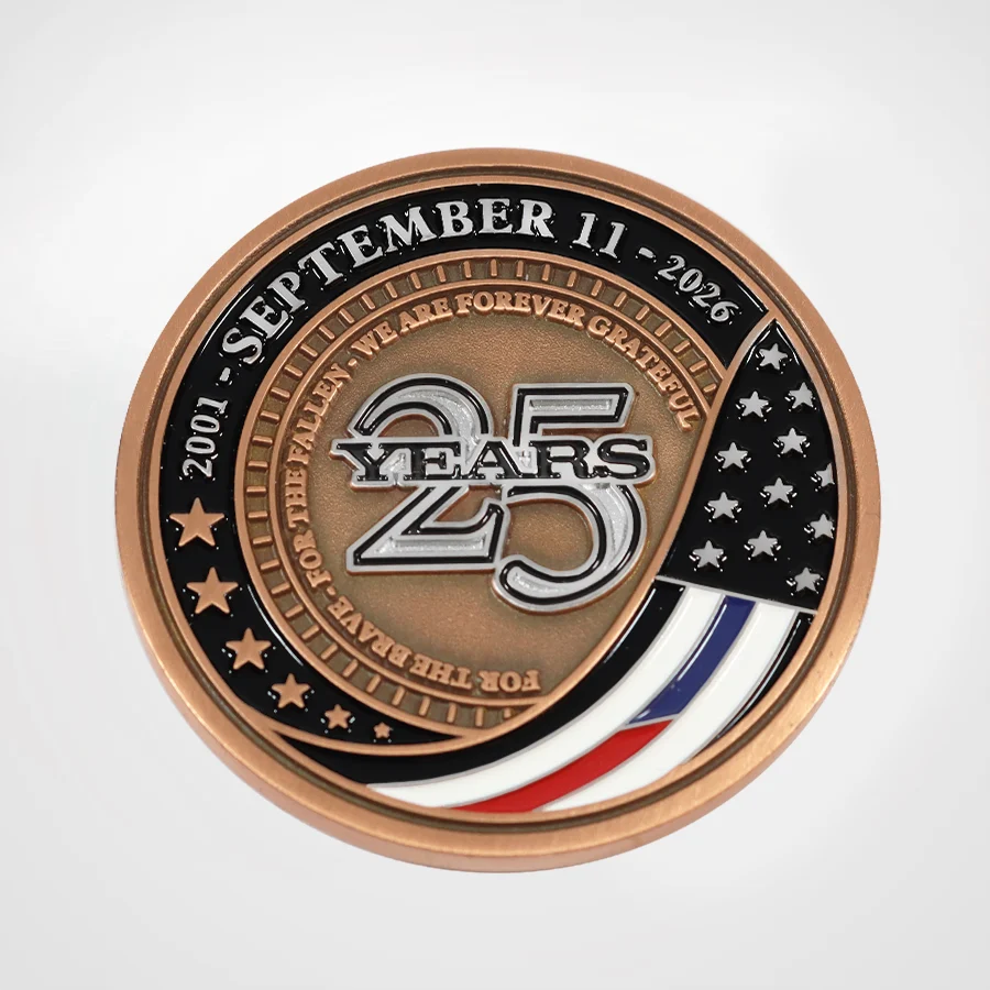 September 11th 25th Anniversary Memorial Challenge Coin | 2001–2026 Never Forget Collectible