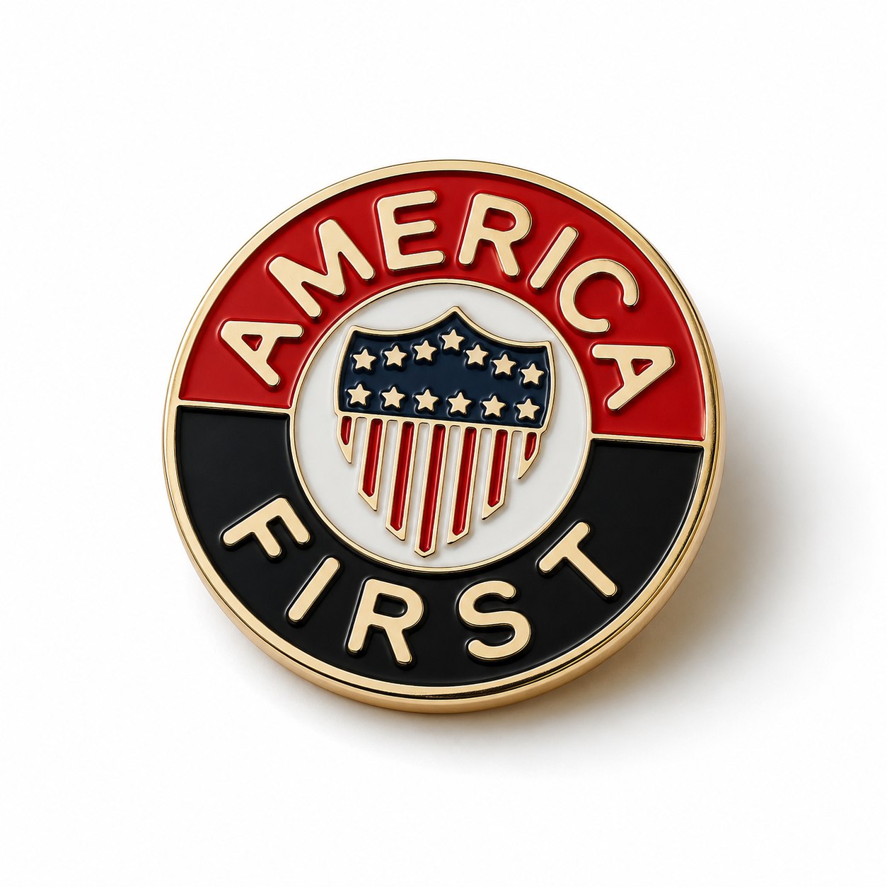 America First Patriotic Gold Plated Lapel Pin