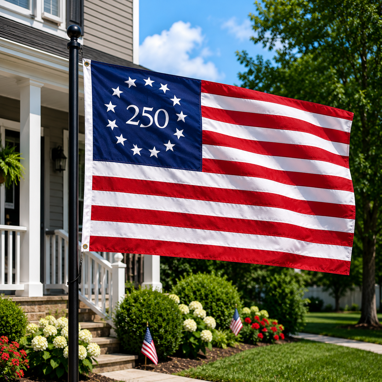 Premium Betsy Ross 250th Anniversary Flag 1776 Patriotic Flag | Double-Sided