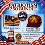 Patriotism 250 Bundle – Coin, Flag & Hat | Official 1776–2026 Commemorative Set