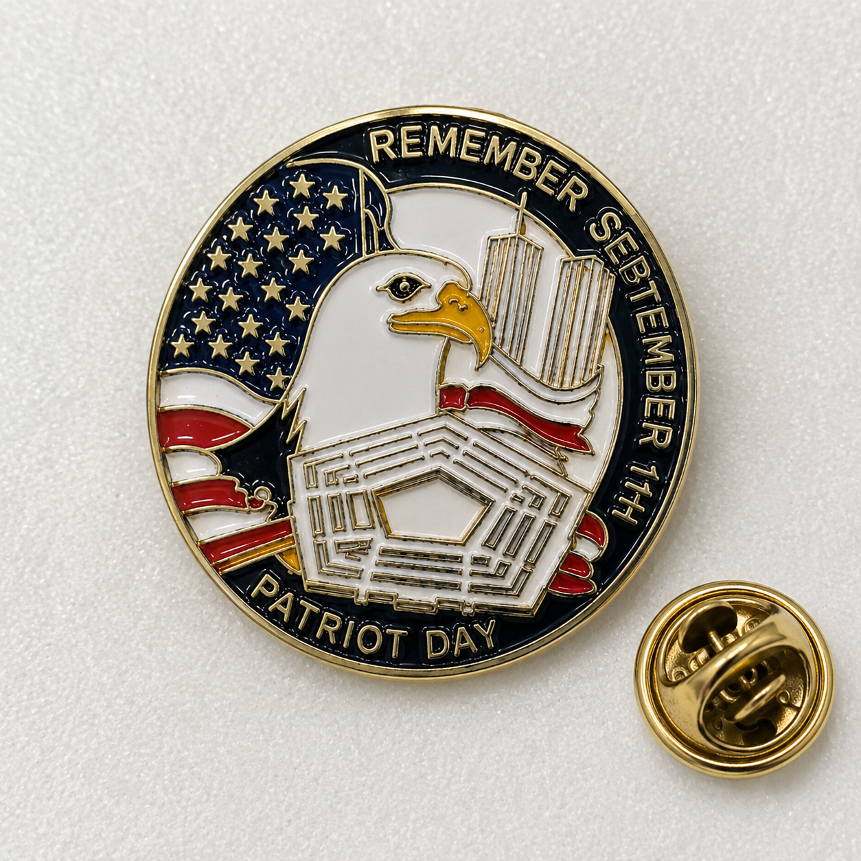 Remember September 11th | Patriot Day Gold Plated Lapel Pin