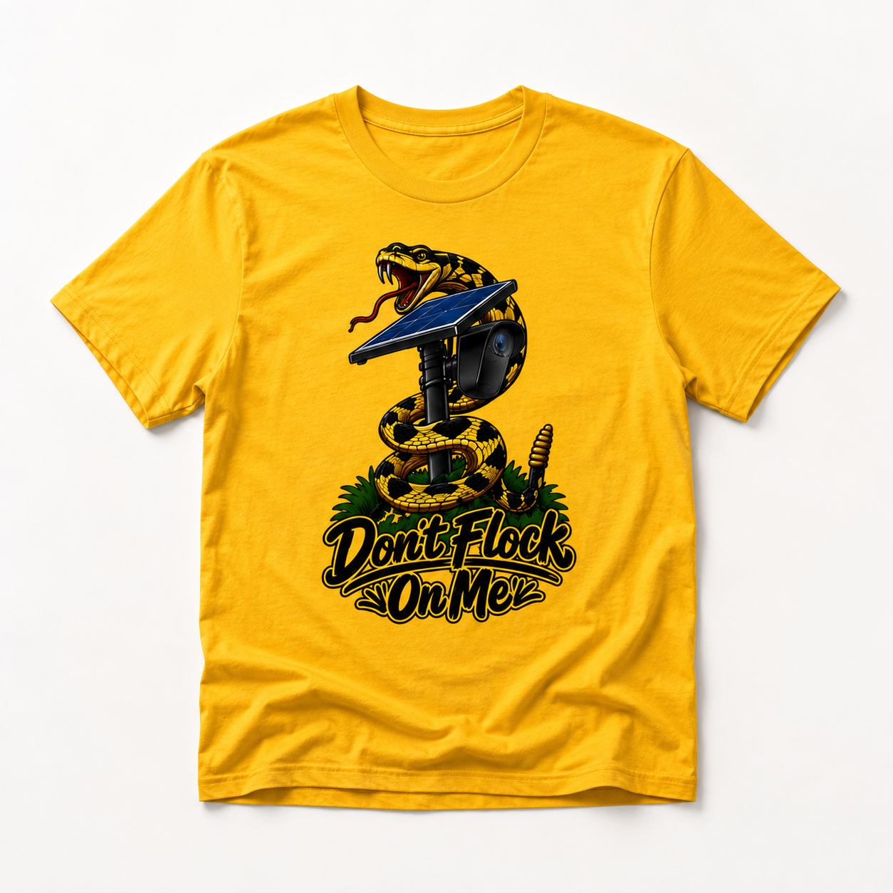 Don't Flock On Me Gadsden T-Shirt | Patriotic Rattlesnake Graphic Tee | 2A Statement Shirt