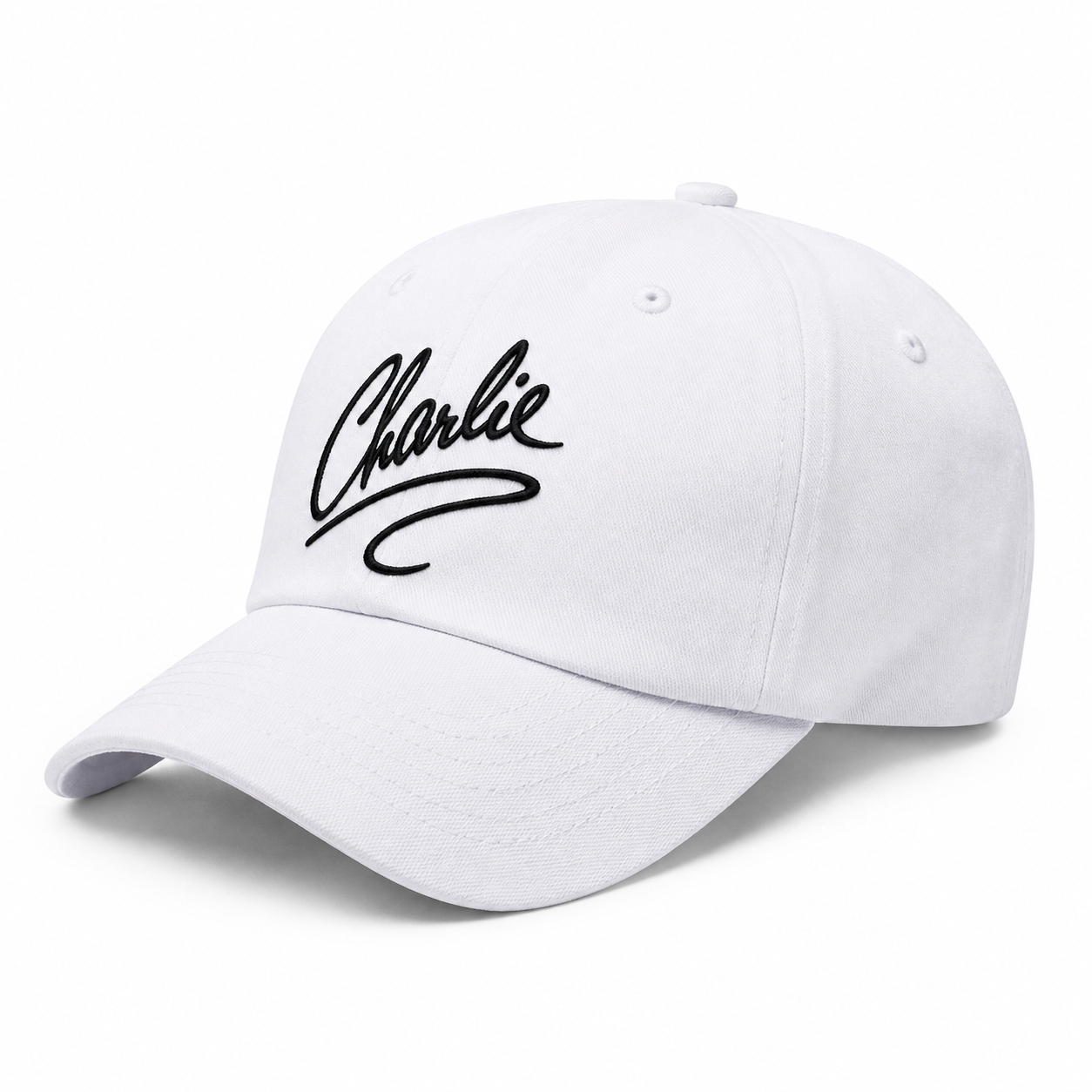 Charlie Kirk Signature Embroidered Hat | White | Charlie Kirk Memorial Collection