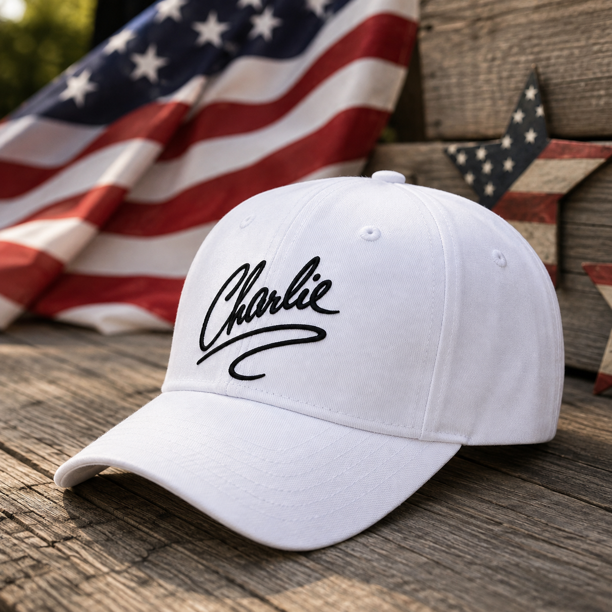 Charlie Kirk Signature Embroidered Hat | White | Charlie Kirk Memorial Collection