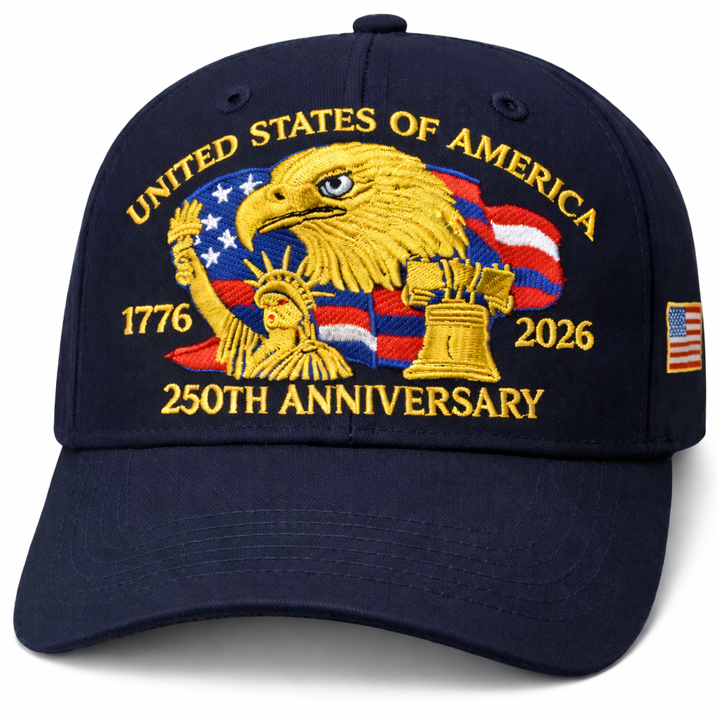 America 250th: 1776–2026 Commemorative Hat – Limited Patriotic Embroidered Edition (Navy)