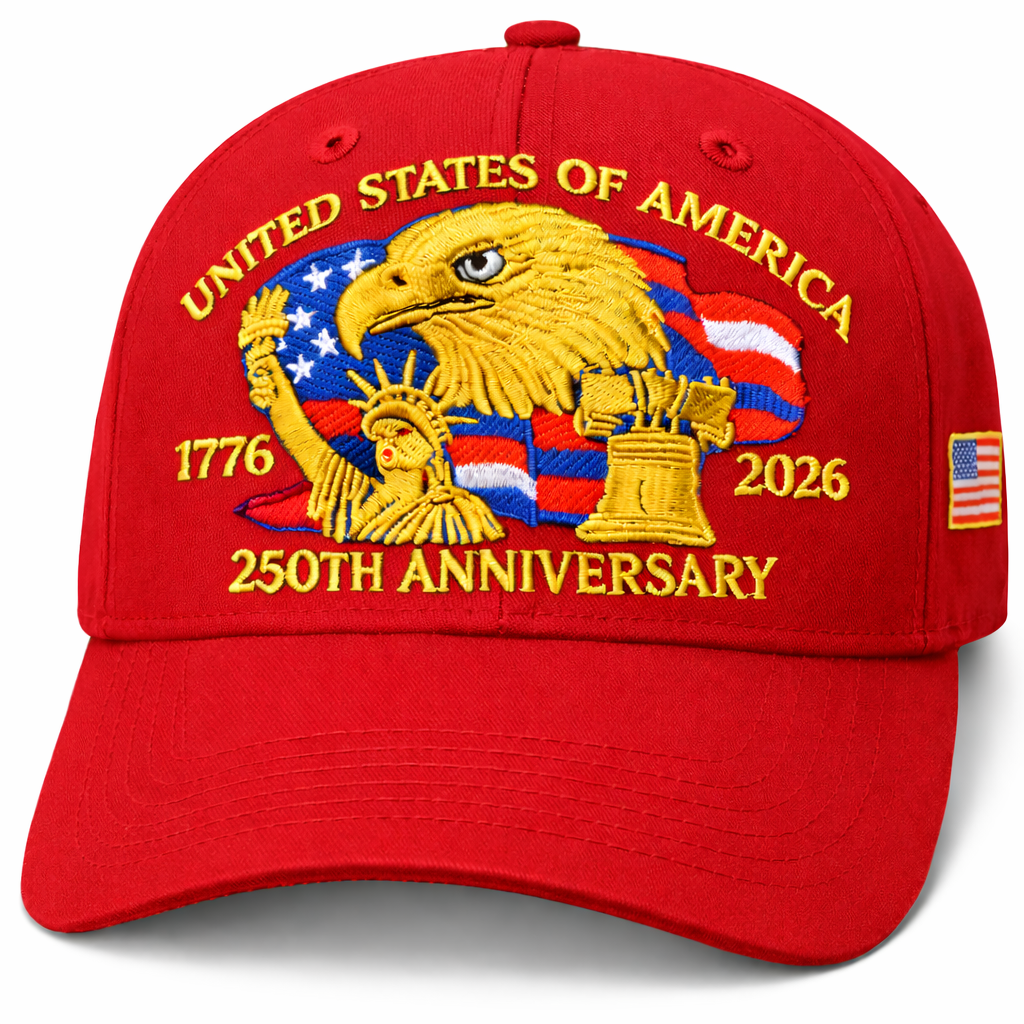 America 250th: 1776–2026 Commemorative Hat – Limited Patriotic Embroidered Edition (Red)