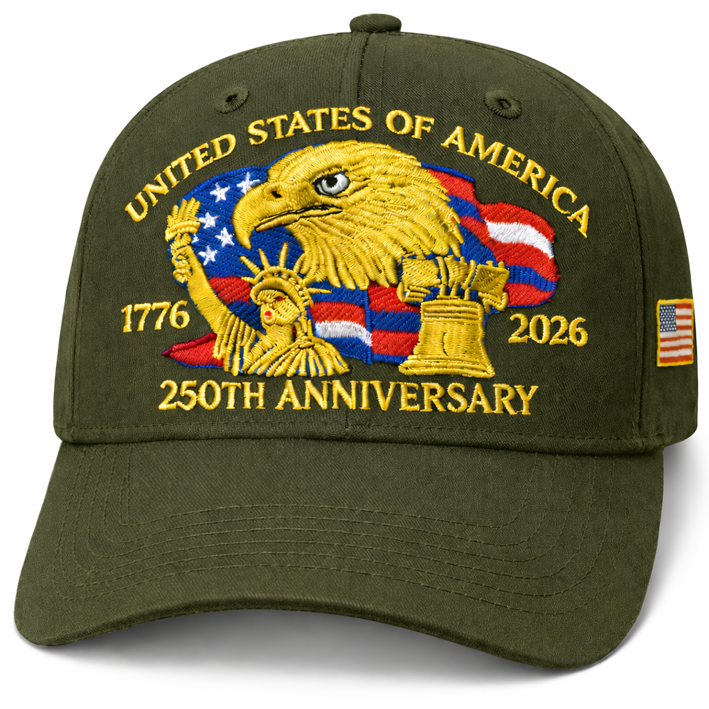 America 250th: 1776–2026 Commemorative Hat – Limited Patriotic Embroidered Edition (Olive)
