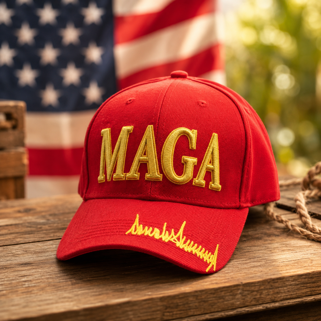 Premium MAGA Trump Signature 3D Custom Embroidered Hat