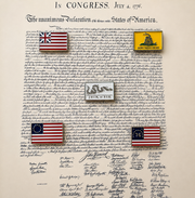 Founding Flags Cloisonné Pin Collection | 5-Pin Set on Constitutional Parchment | 1776-2026 Limited Edition