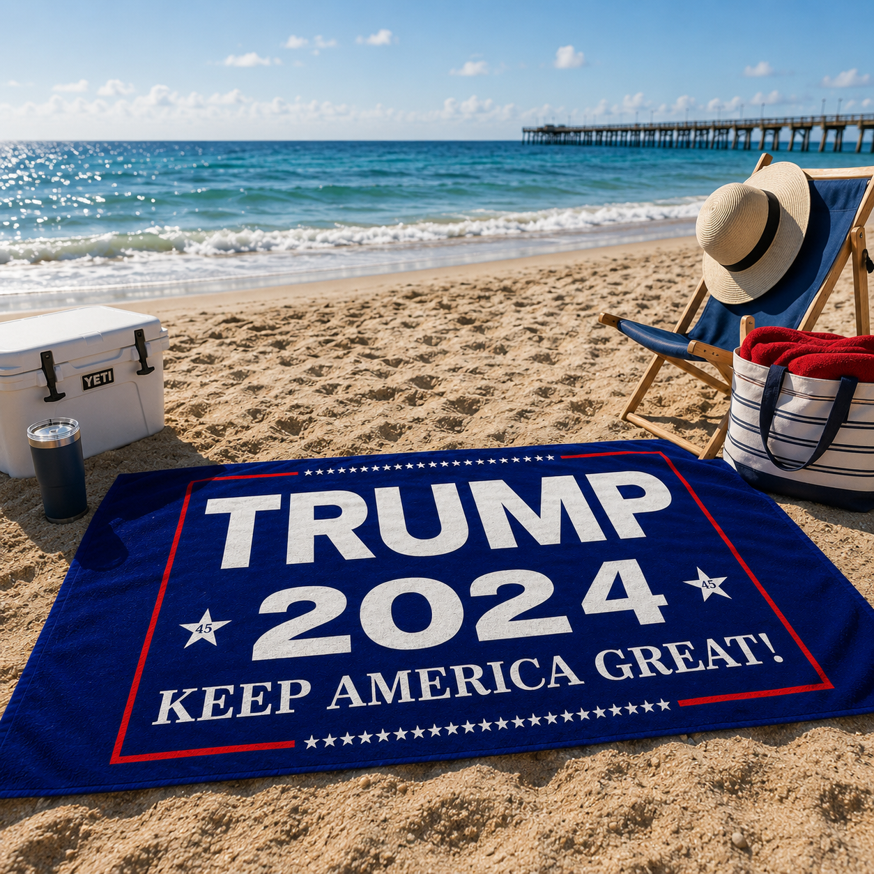 Trump 2024 Keep America Great Beach Towel