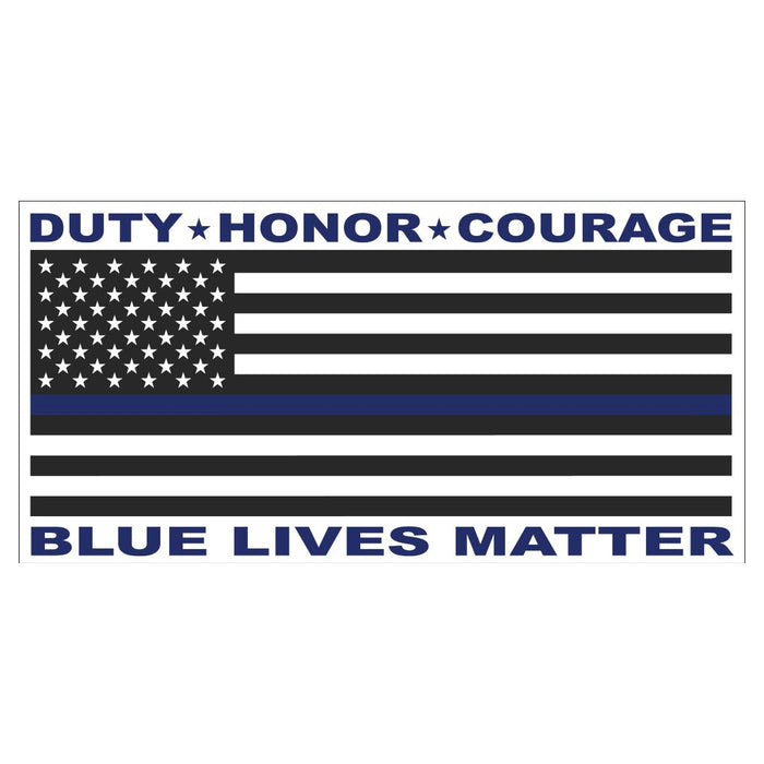Duty Honor Courage Blue Lives Matter Bumper Sticker