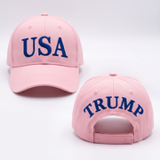 Trump USA Pink & Blue Embroidered Hat | Premium 4-Sided Embroidery