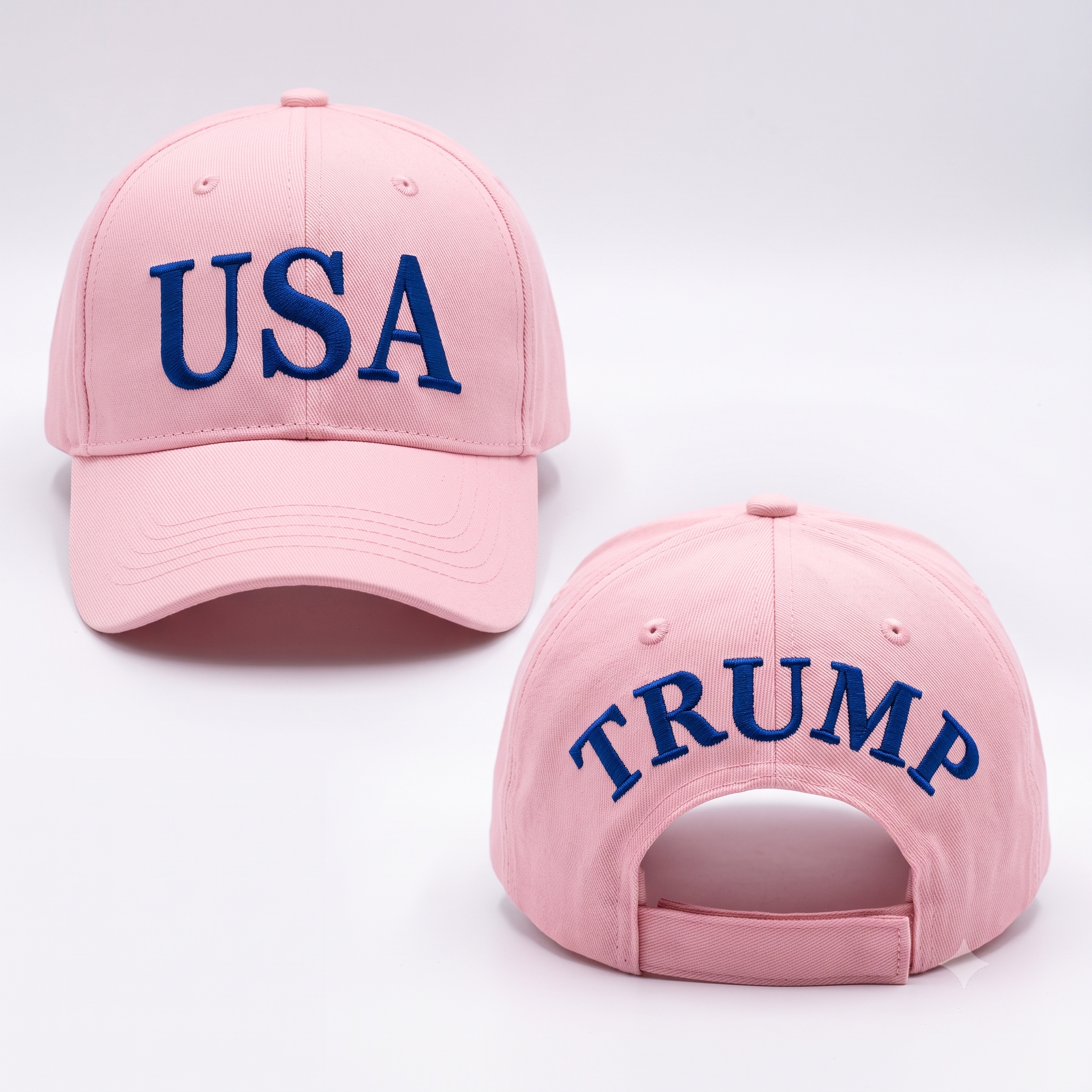 Trump USA Pink & Blue Embroidered Hat | Premium 4-Sided Embroidery