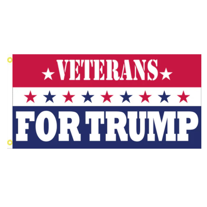 Veterans for Trump 12" x 18" Flag (Red, White & Blue)