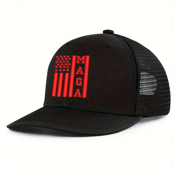 MAGA Red USA Trucker-Style Embroidered Hat