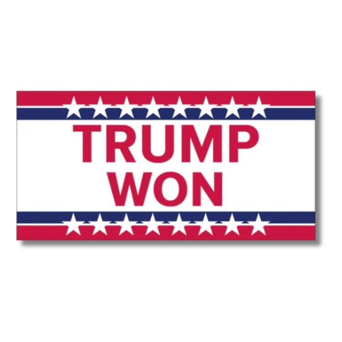 Trump Won Stars and Stripes Bumper Sticker