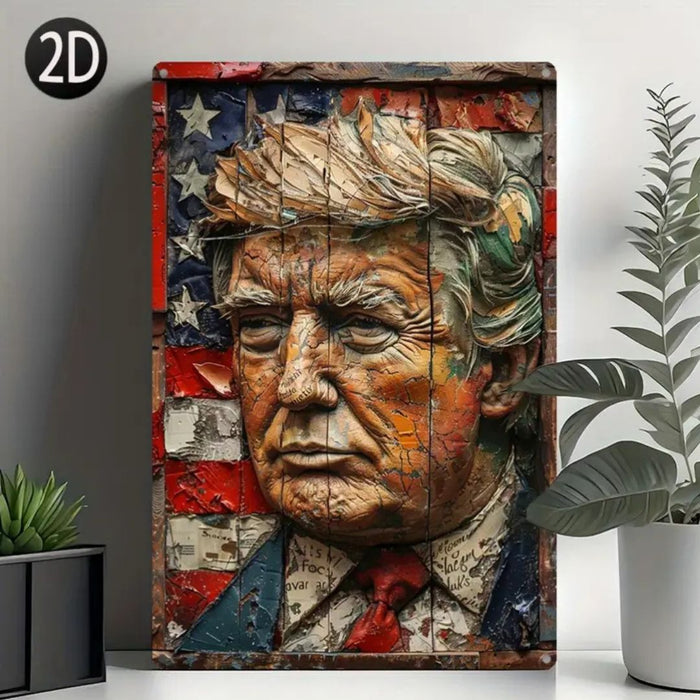 Trump USA Portrait Metal Sign