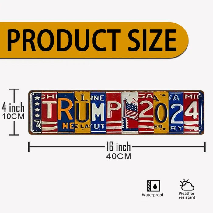 Trump 2024 License Plate Design Metal Sign