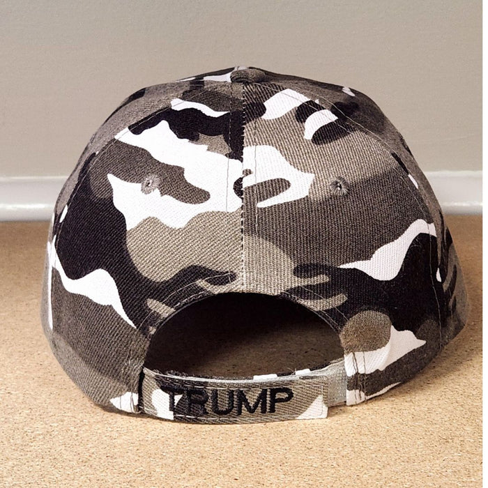 Premium Trump Keep America Great Custom Embroidered Hat (Camo w/Flag bill)