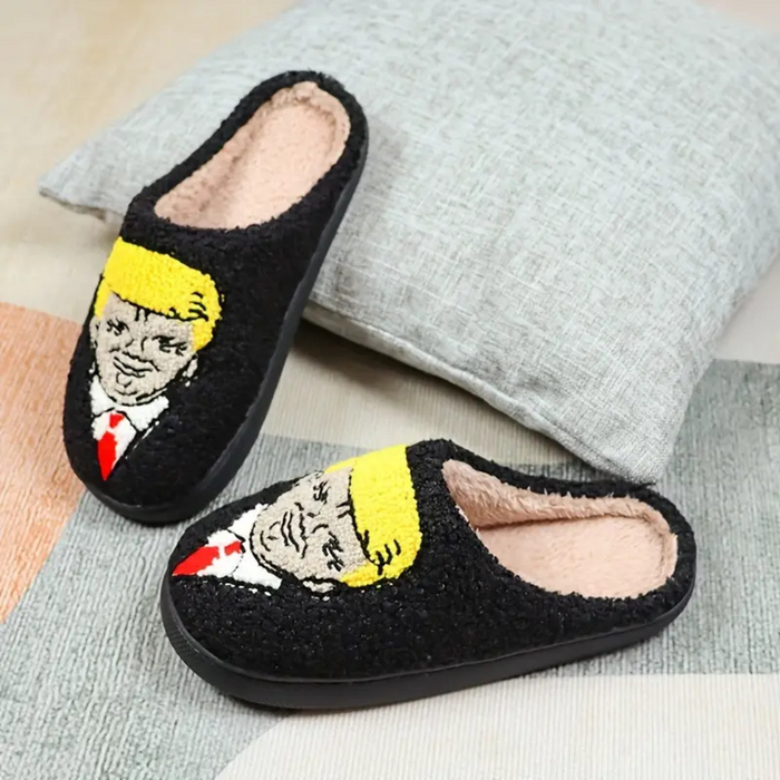 President Trump Cozy Plush Slippers (Non-Slip)