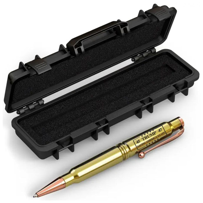 45 Trump 47 MAGA .308 Real Bullet Casing Refillable Twist Pen w/Tactical Box