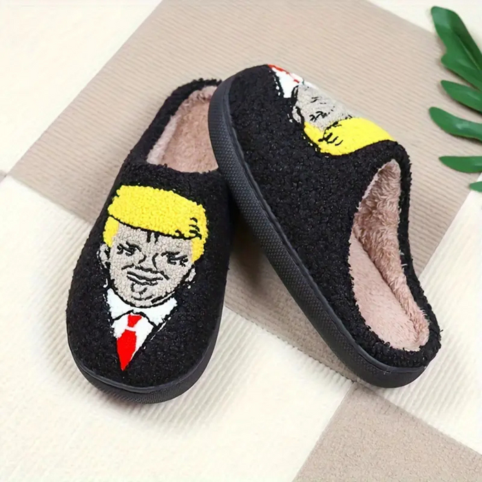 President Trump Cozy Plush Slippers (Non-Slip)